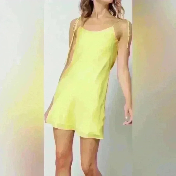 Line & Dot Brooke Lemon Mini Dress NEW Size Large - Picture 2 of 6